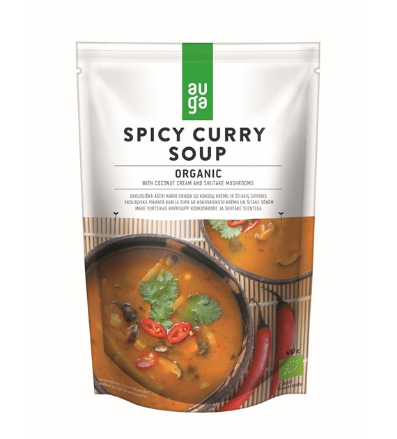 Zupa pikantne curry z kremem kokosowym i grzybami shiitake BIO 400 g