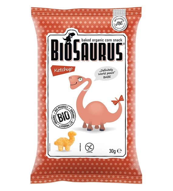 Chrupki kukurydziane Dinozaury o smaku ketchupowym BEZGL. BIO 30 g