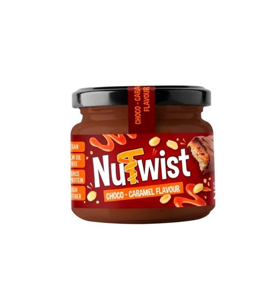 Nutwist - Krem orzechowy o smaku batonika czekoladowo-karmelowego z kawałkami prażonych orzeszków ziemnych 250g