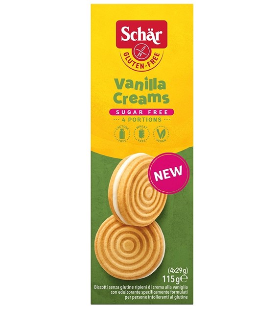 Vanilla Creams- ciastka z kremem waniliowym bez cukru BEZGL. 115 g
