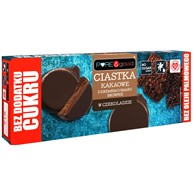 Ciastka kakaowe z kremem o smaku brownie w czekoladzie gorzkiej bez dodatku cukru 128g
